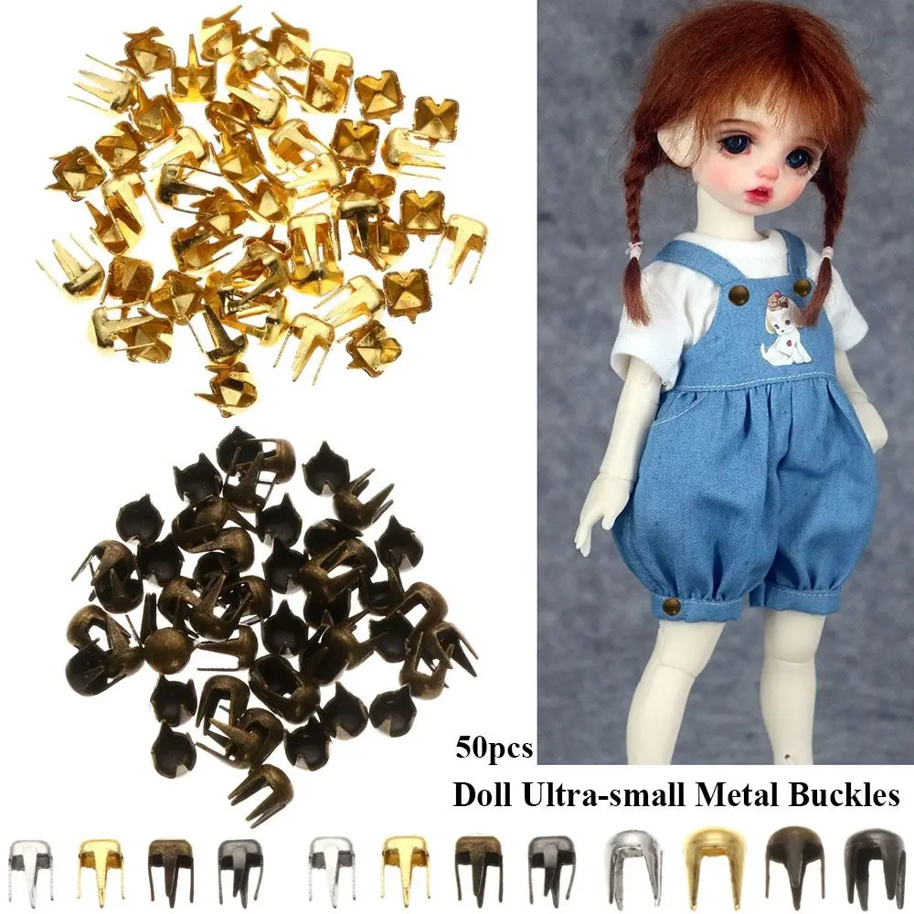 Vorm Mini Ultra Kleine Knuffels Metalen Pop Colthes Gesp Tassen Schoenen Accessoires Riem Knopen Diy Poppen Gespen