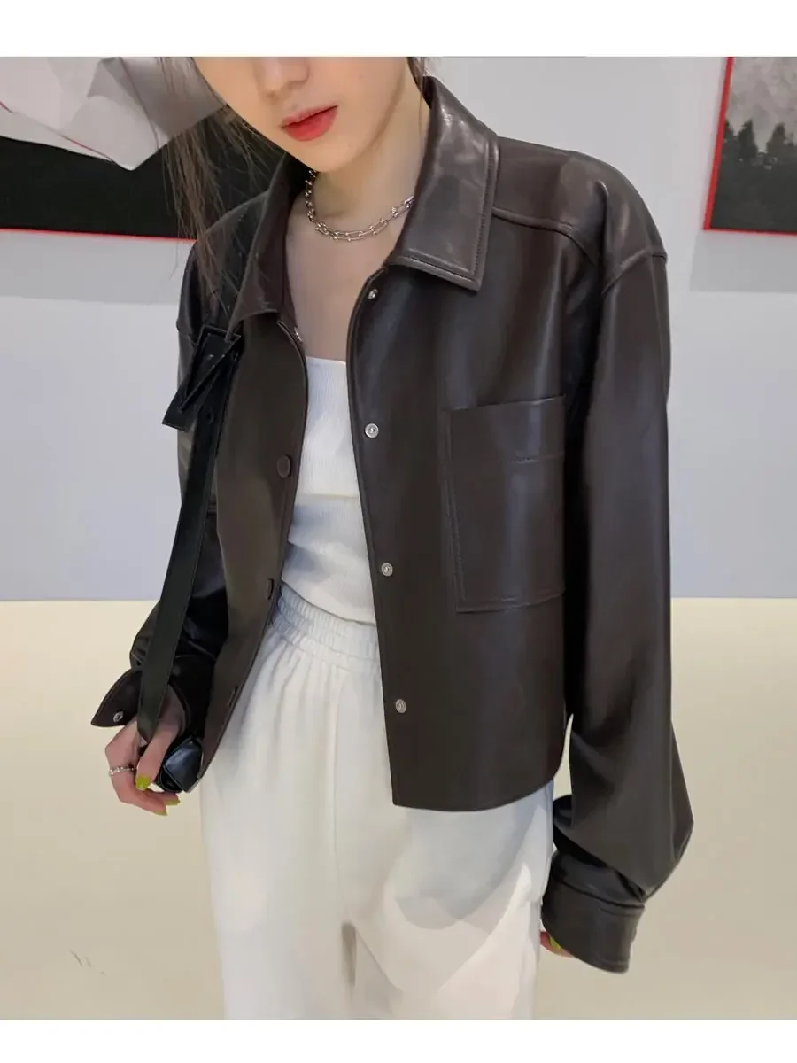 Mode Hohe Qualität Natürliche Leder frauen Schaffell Mantel frauen Jacken Spring2024 Übergroßen Weiblichen Jacke Chaqueta Zjt410