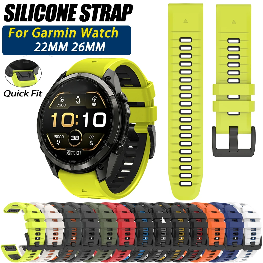 22mm 26mm Silikon-Uhrenarmband für Garmin Fenix 9 9Pro Solar/AMOLED Fenix 8Pro 7 7X Epix 2 Enduro 3 2 Weiches Armband QuickFit-Armband