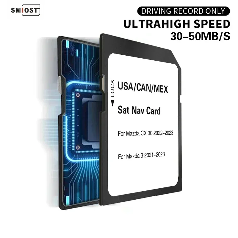SMIOST New for Mazda 3 CX-30 Car USA/CAN/MEX Maps 16GB Navigation SD Card GPS 2023 Memory Card Sat Navi