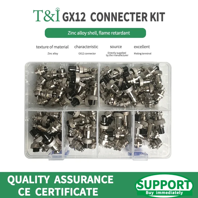 

GX12 KIT 2 3 4 5 6 7P Nut type Male&Female Aviator Aviation Plug Socket CircularElectric Wire Panel Connector set