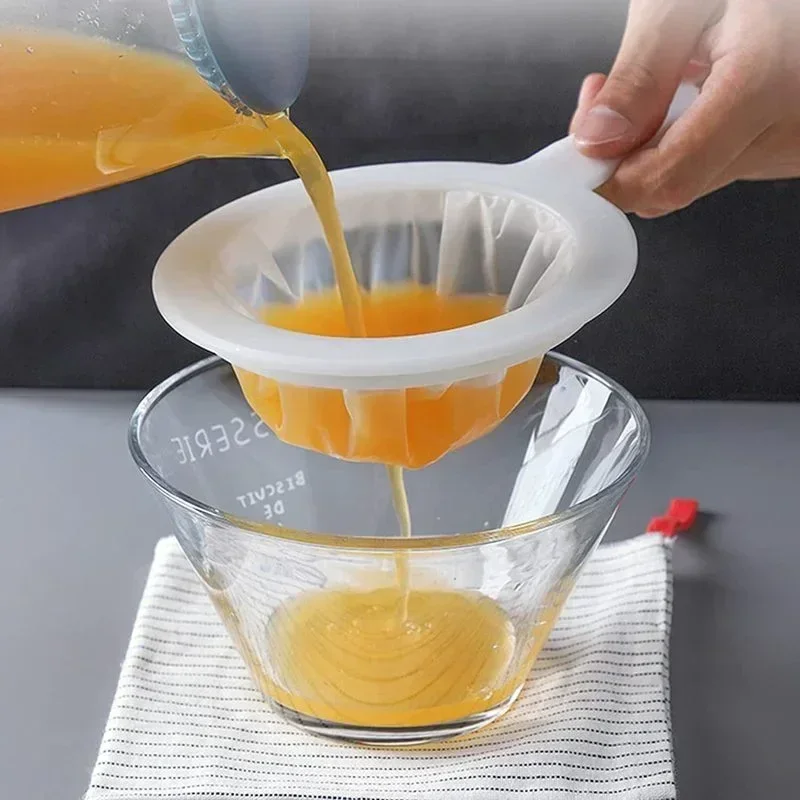 

100/200/400 Mesh Washable Nylon Ultra Fine Filter Mesh Strainer Spoon Sieve Soy Milk Juice Coffee Tea Filter Kitchen Colander