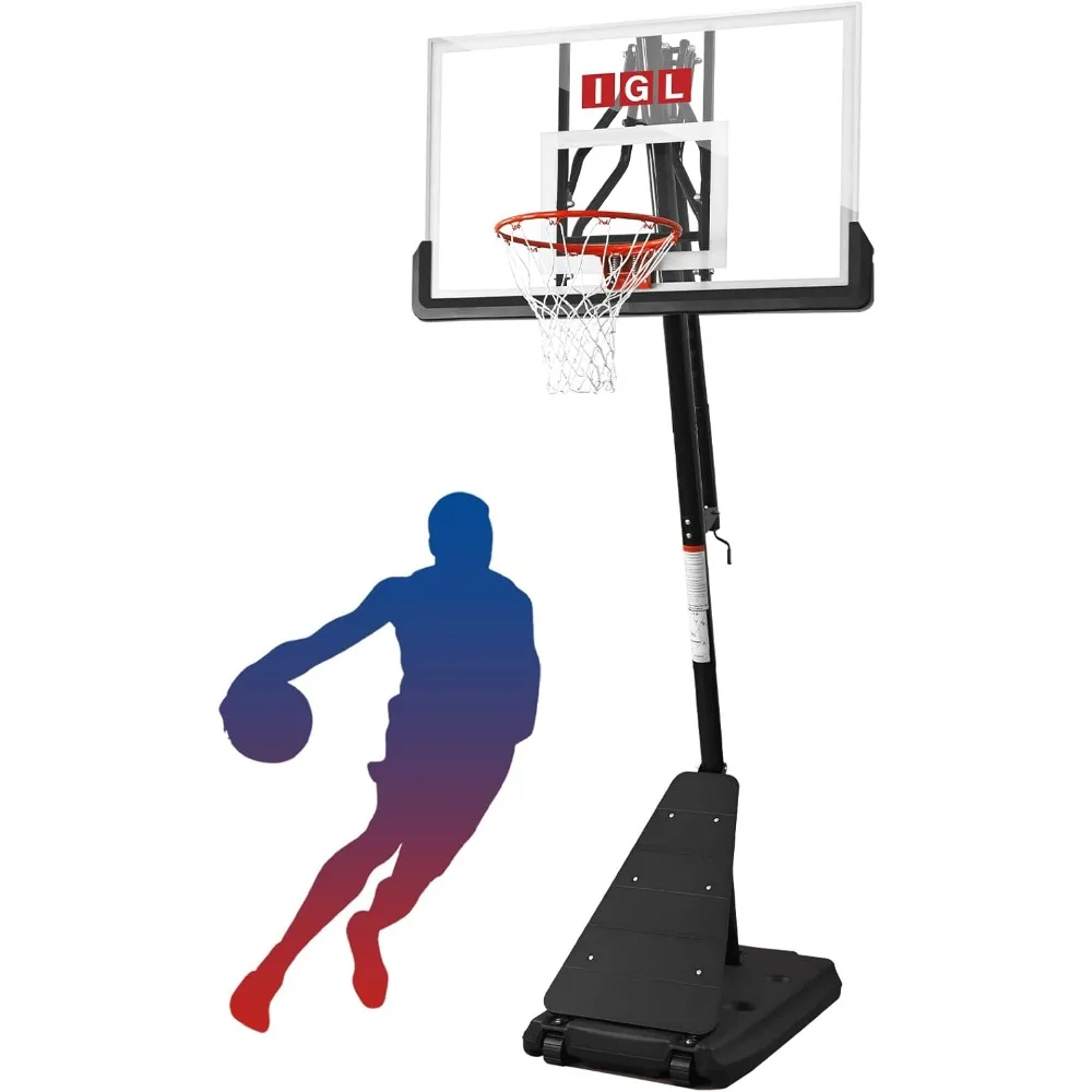 

Outdoor Basketball Hoop with 52 Inch Shatterproof Backboard Adjustable Goal System Portable 10FT Height