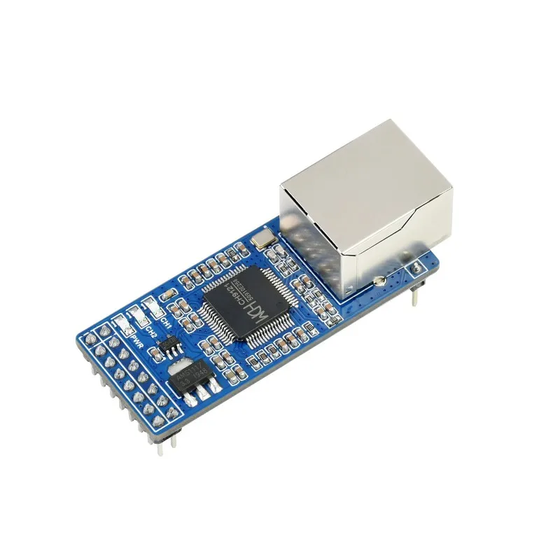 Konverter Waveshare 2-CH UART Ke Ethernet, Modul Transmisi Transparan Port Serial