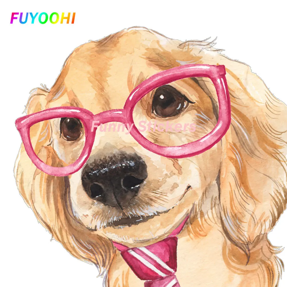 FUYOOHI ملصق أنيق الذهبي المسترد مرسومة باليد الكرتون ملصقات السيارات دراجة نارية الزخرفية عاكس نافذة السيارة الشارات