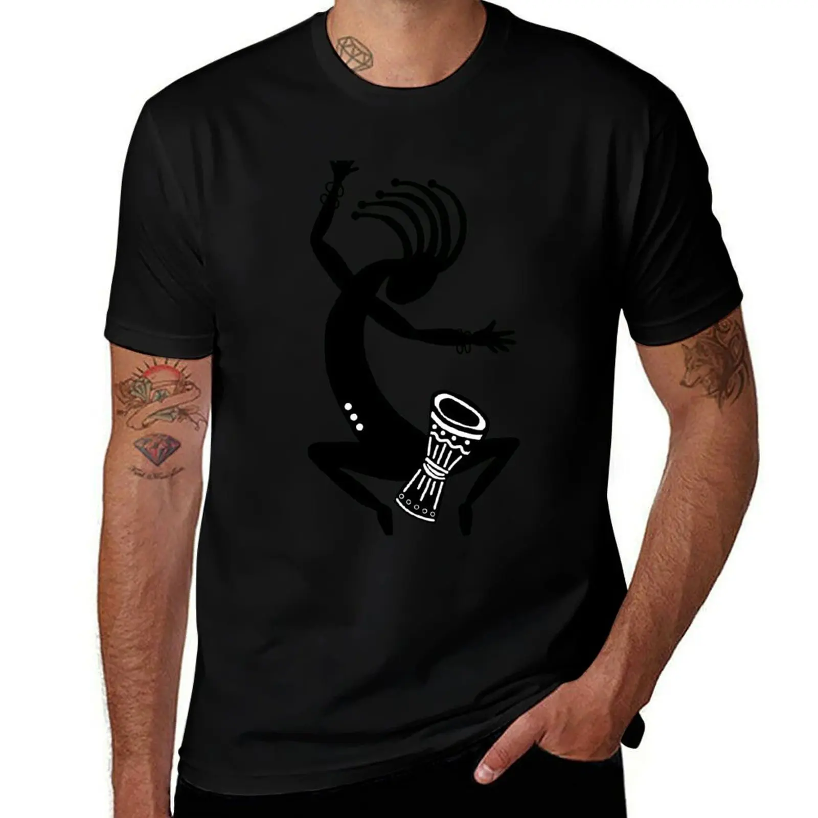 Kokopelli Drummer T-Shirt printed t shirts for man T-Shirt