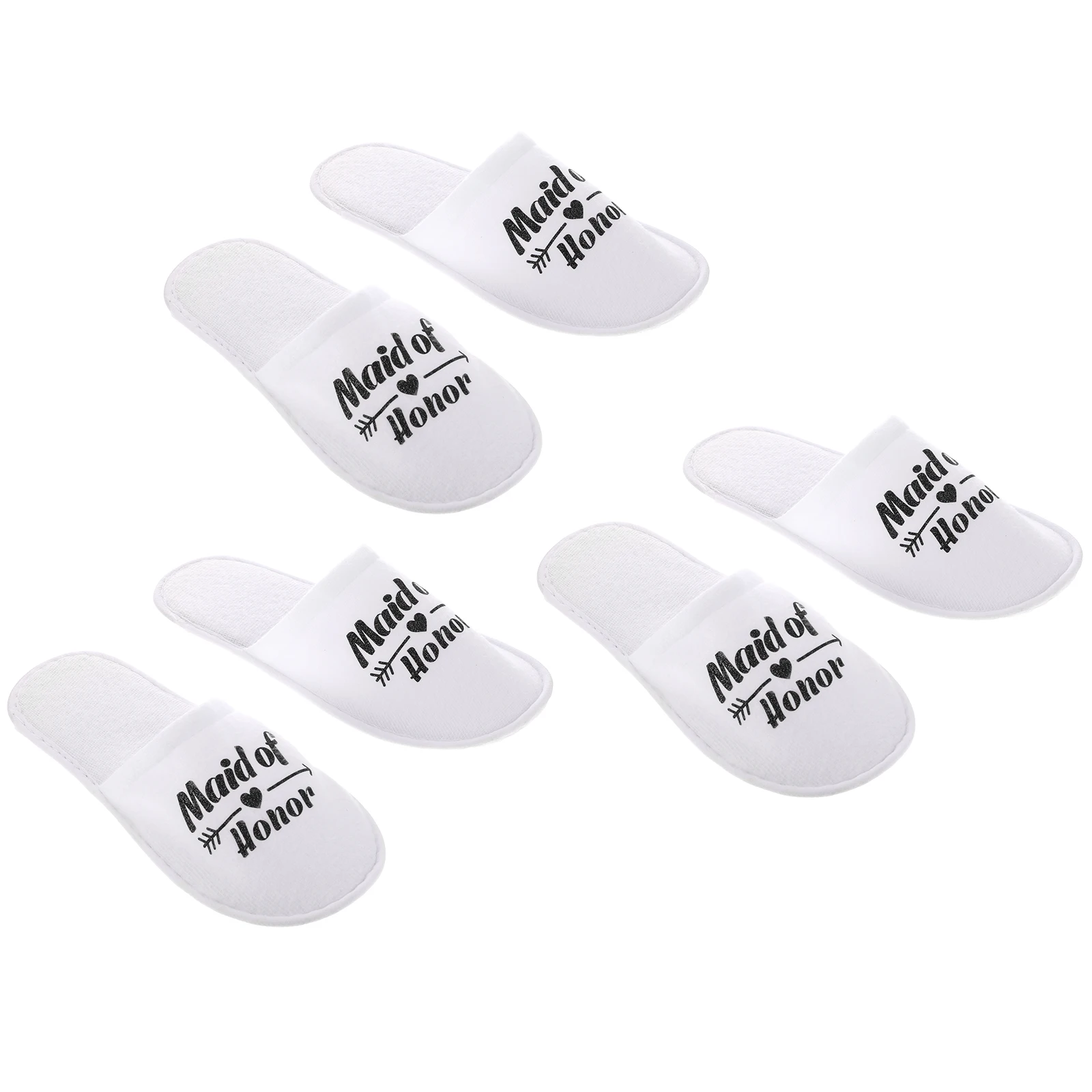 

Wedding Party Slippers Bride Groom Bridesmaids Black Bridal Shower Disposable Guest Footwear Cloth Slippers for Events