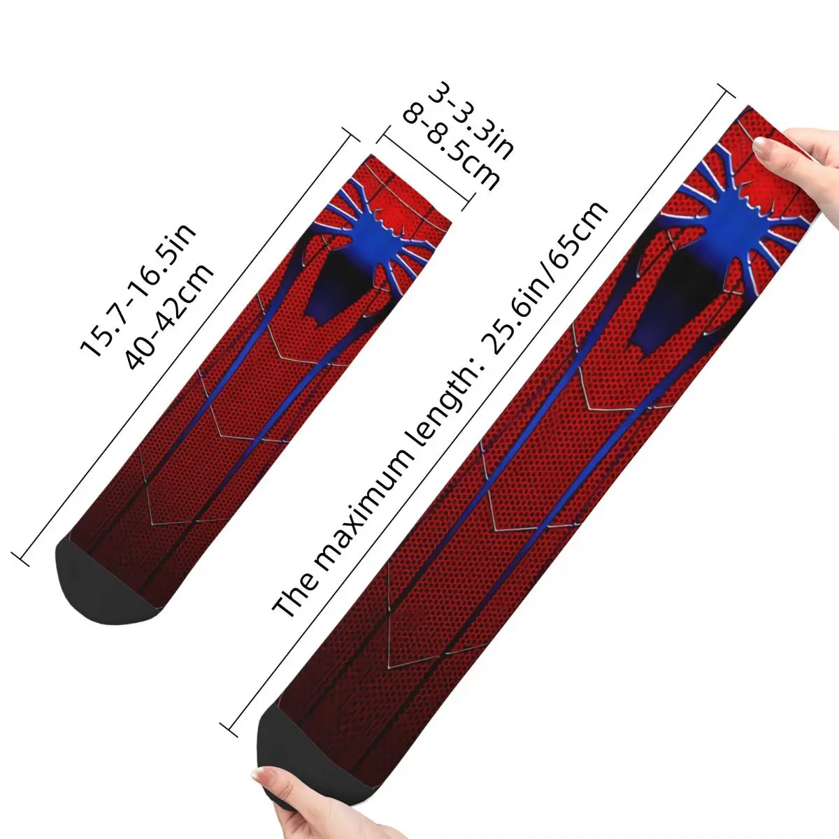 Funny Crazy Sock for Men Spider Web Hip Hop Breathable Pattern Printed Crew Sock Casual Gift