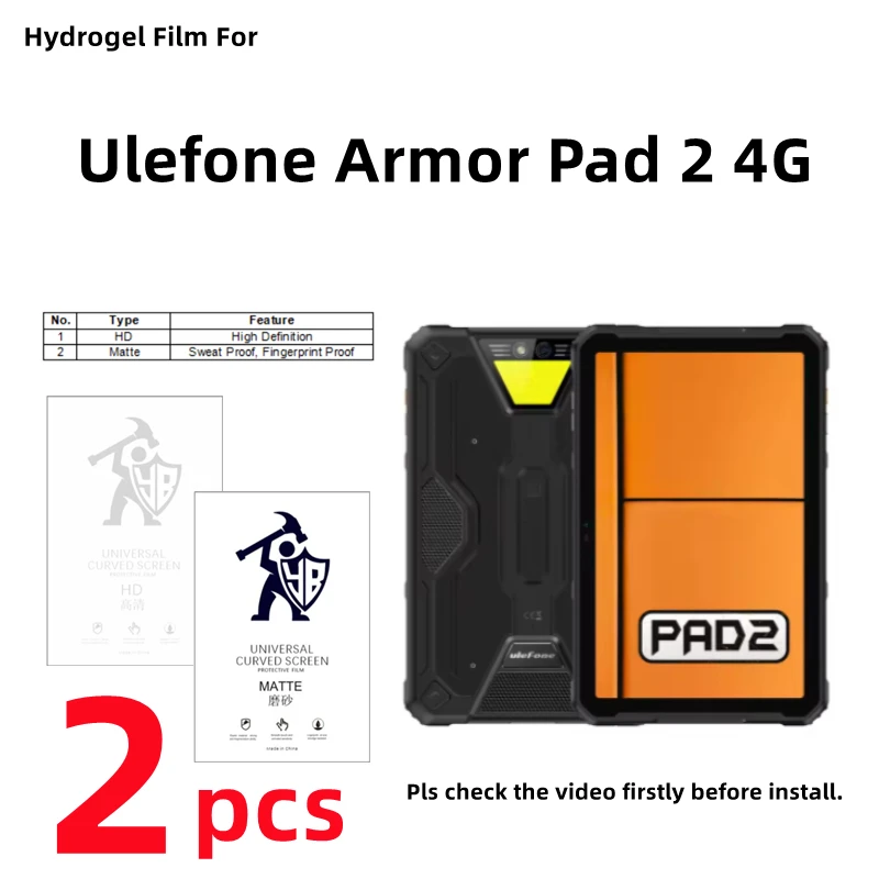 

2pcs HD Hydrogel Film For Ulefone Armor Pad 2 Matte Screen Protector For Ulefone Armor Pad 2 4G Clear/Frosted Full Cover Protect