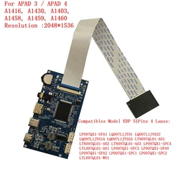 HDMI Type-c Controller Driver Board For IPAD3 / 4 2K 2048X1536 LP097QX1 A1416 A1430 A1403 A1458 A1459 A1460 LCD Screen Display