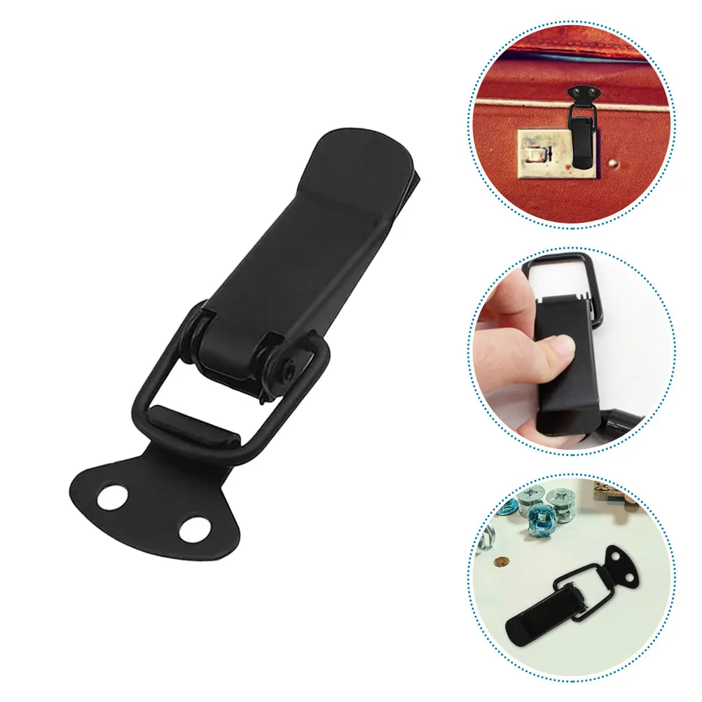 

4 Set Box Lid Closure Snap Buckle Handle Compartment Lock Black Latch Cupboard Cabinet Door Iron