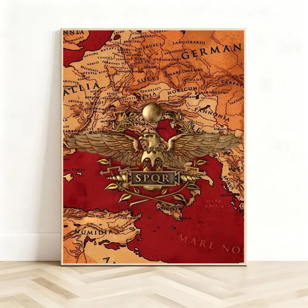 Grand Historical Concept S-SPQR Poster Classic Self-Adhesive PP Wall Sticker for Living Room Bar Decor Gift