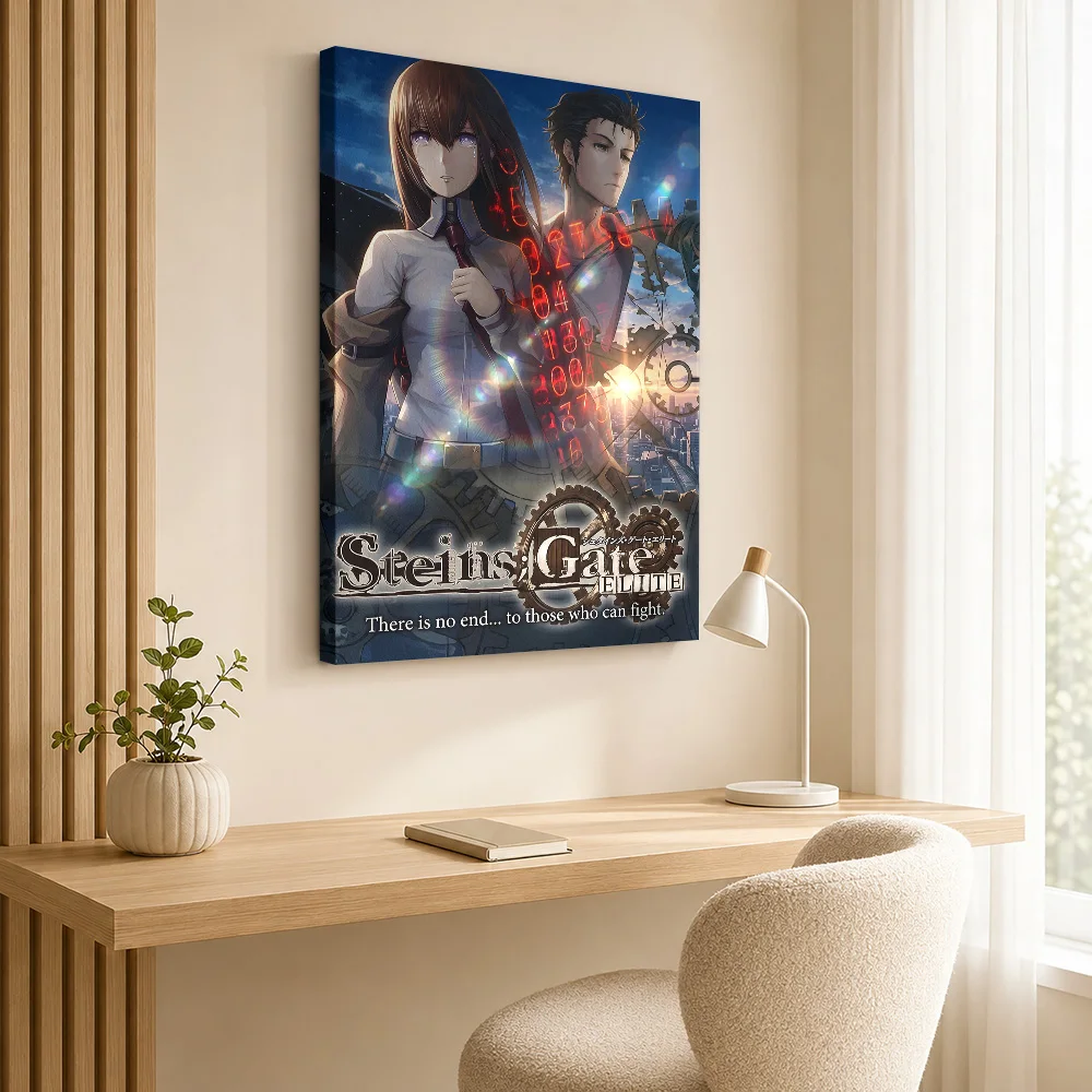 Steins;Gate Elite Promotional Framed Canvas Poster Customized Photo Modern Aesthetic Wall Paintings Decoration for Dining Room