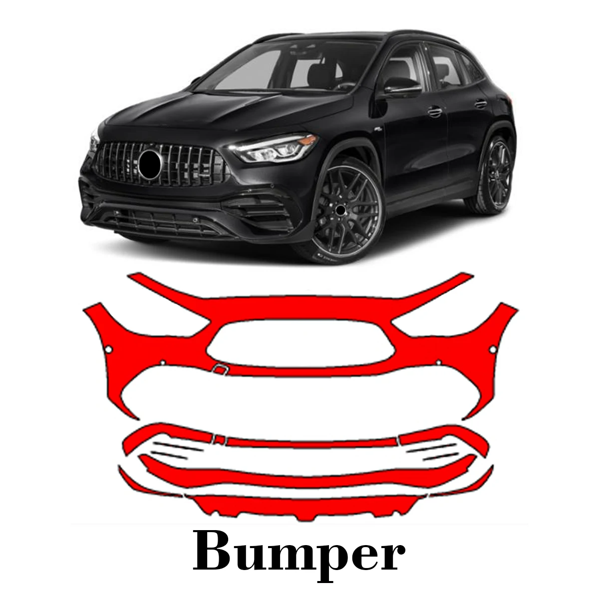 

Car Precut Paint Protection Film Front Bumper Anti-scratch Exterior TPU PPF For Mercedes Benz GLA AMG45 2021-2023