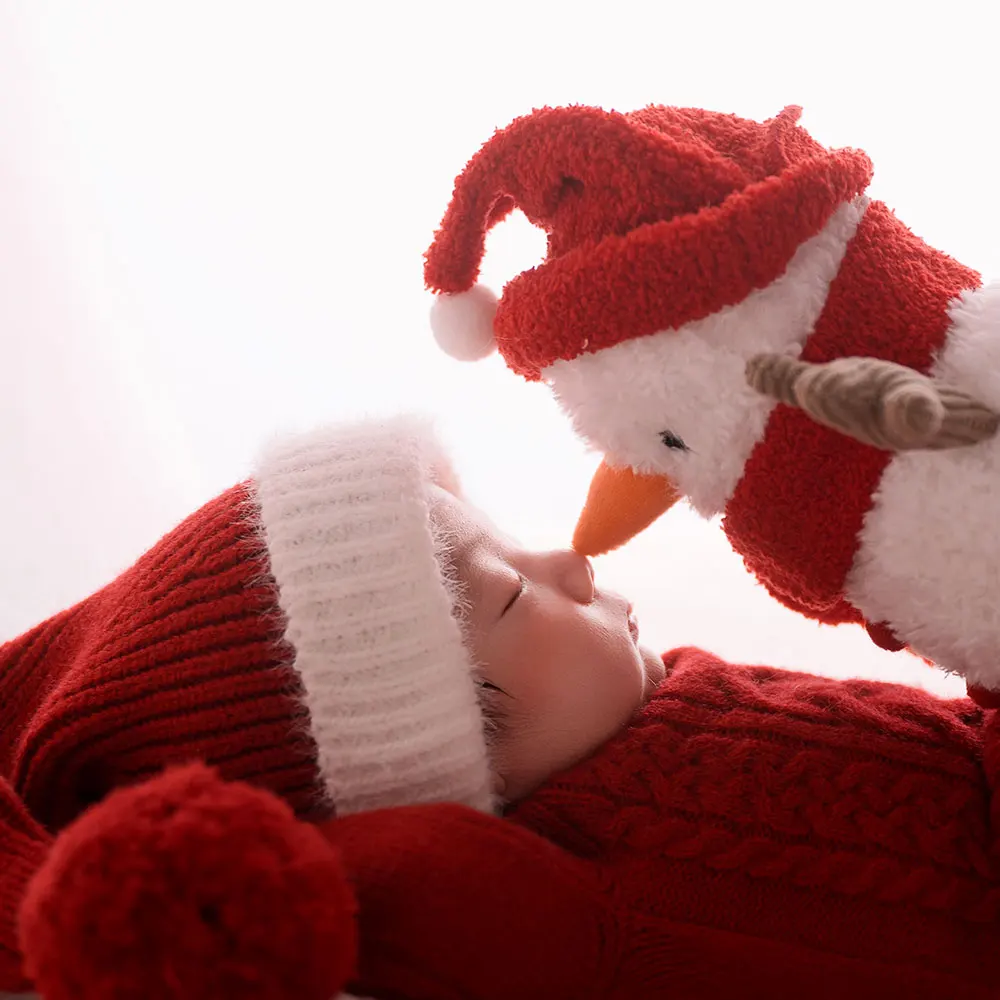 0-1 شهر سانتا كلوز محبوك زي الوليد التصوير الدعائم عيد الميلاد موضوع الانتحال صور تأثيري وتتسابق و دمية ثلج #4