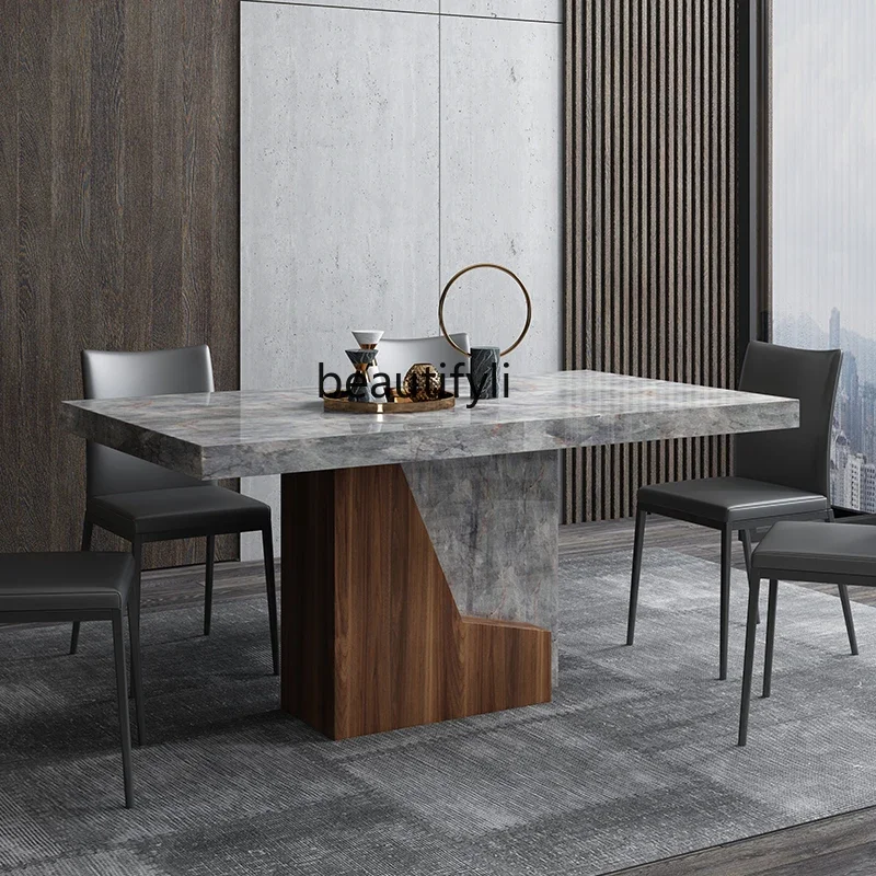 

Natural Marble Dining Table Dining Table Light Luxury Furniture Imported Stone Dining Table