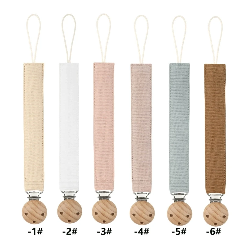 Infant Pacifier Clip Chain Cotton Wood Pacifier Holder Practical Baby Pacifier Clip Baby Pacifier Holder Gift