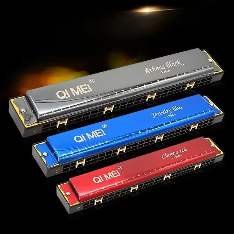 professional-24-hole-harmonica-play-double-row-c-key-harmonica-beginner-tremolo-harmonica-jazz-folk-harmonicas-children-gift