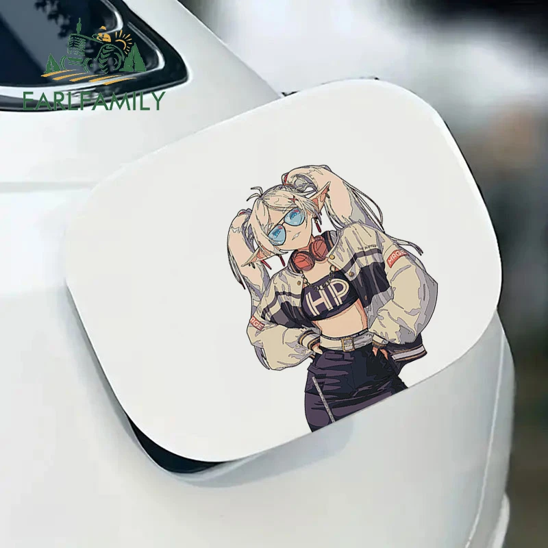 EARLFAMILY 13cm X 10.2cm for Frieren Street Wear Car Stickers Waterproof Sunscreen Decals Vinyl Car Wrap Personality Decor