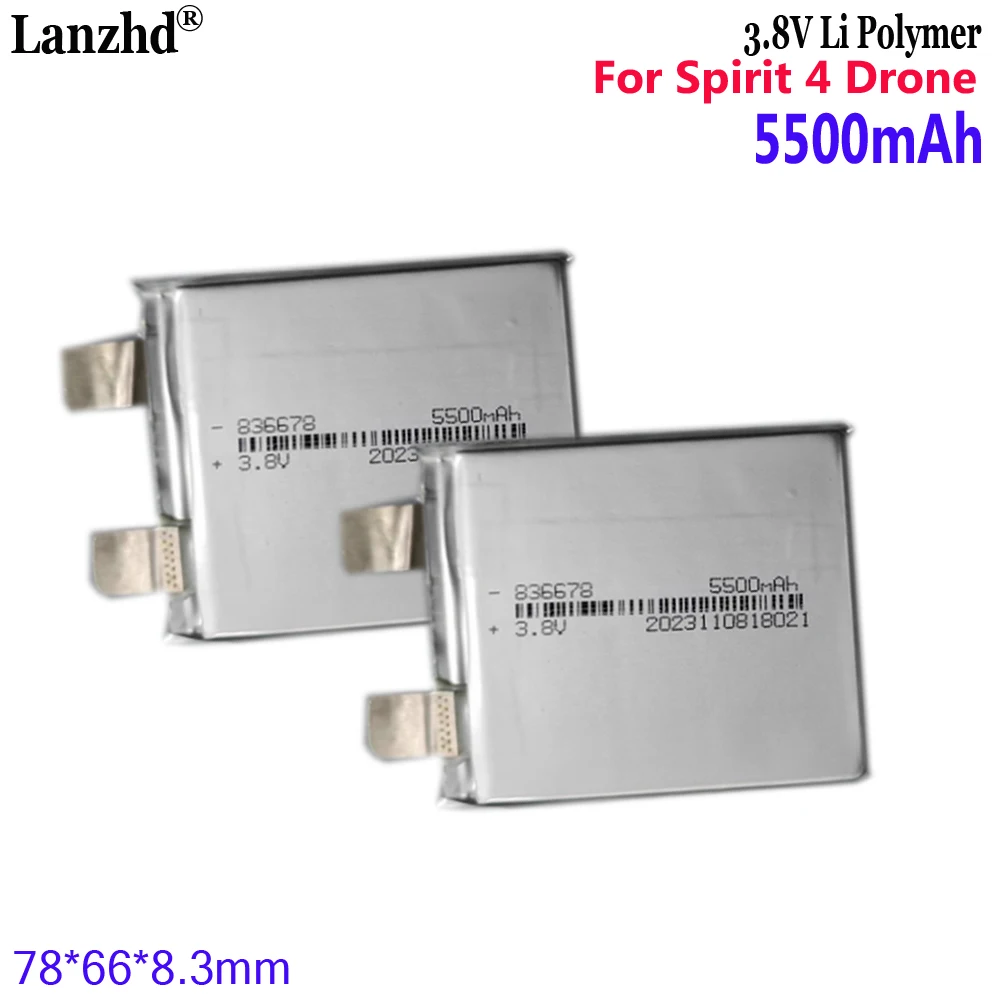 3.8V Polymer Battery 5500mAh For Phantom 4 / 4 Pro Drone Battery Advanced 836678 Drone Cell 78*66*8.3mm