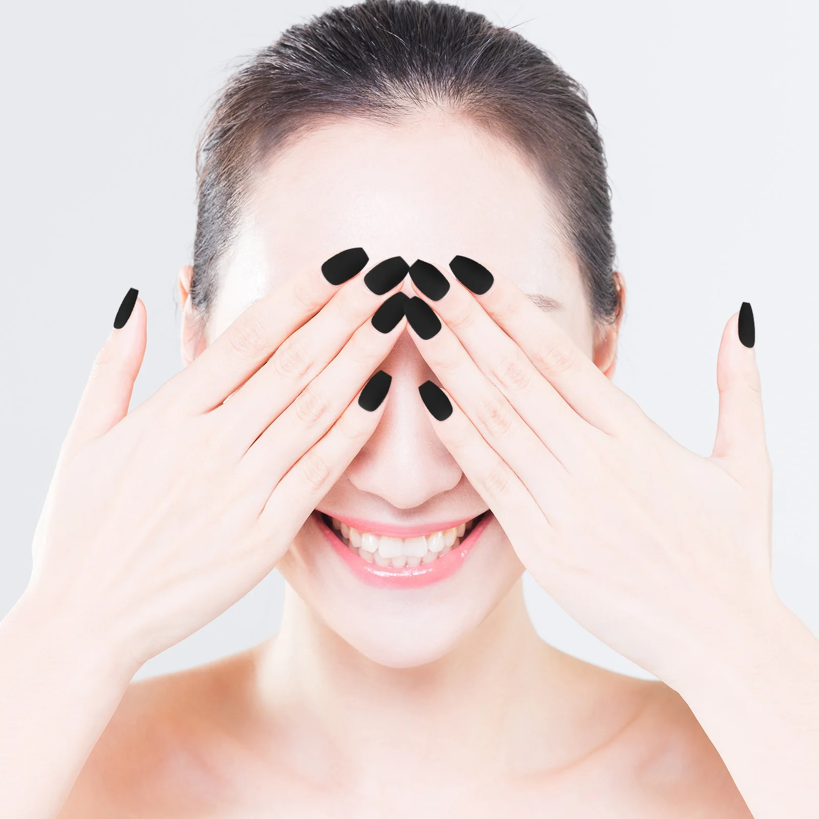 1 Juego de uñas postizas largas, cubierta completa, acabado mate, diseño artístico de uñas elegante para fiesta, decoración de uñas postizas para salón de mujeres