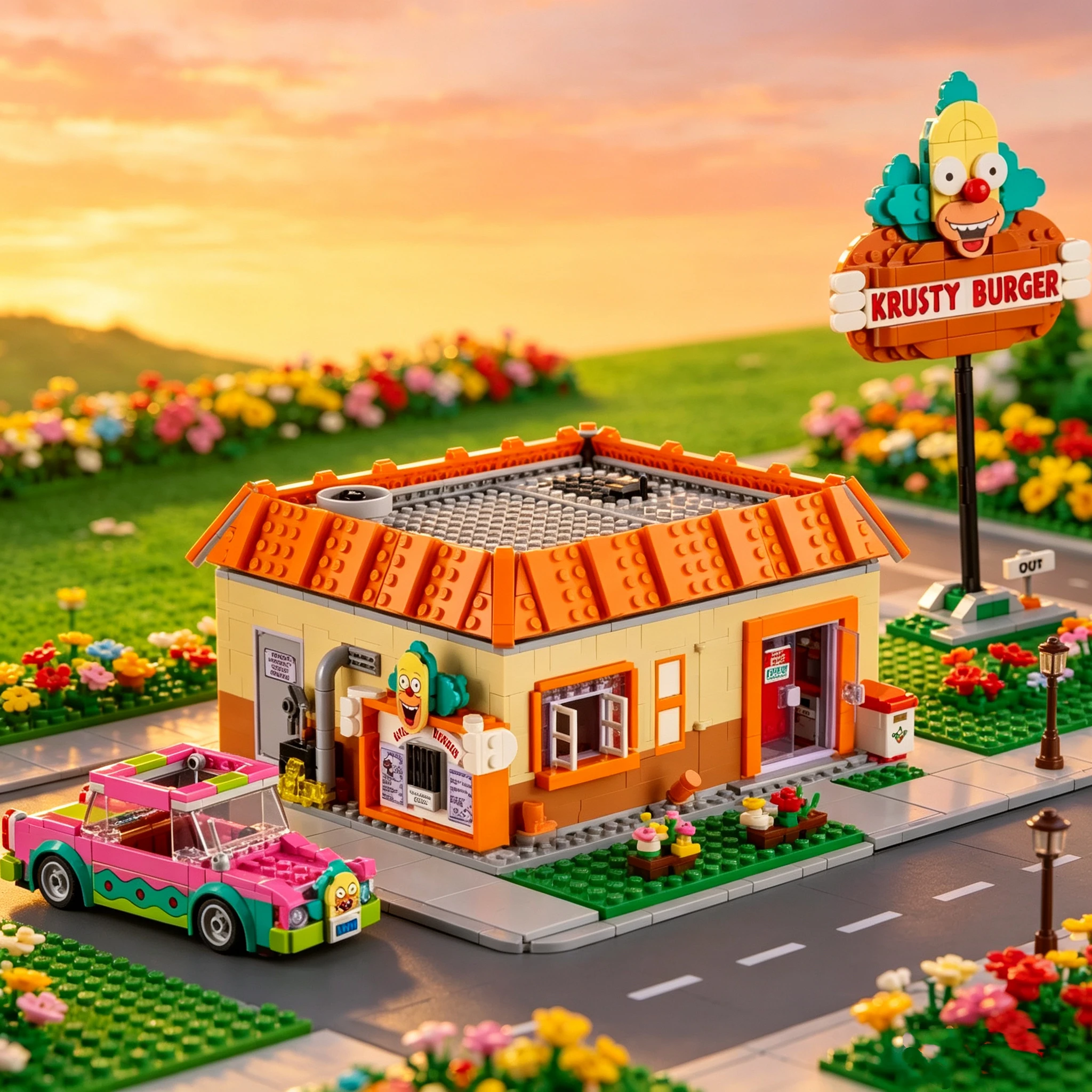 

Новый конструктор MOC: модель бургерной, городской пейзаж, креативные идеи, набор строительных блоков, игрушка для детских подарков.