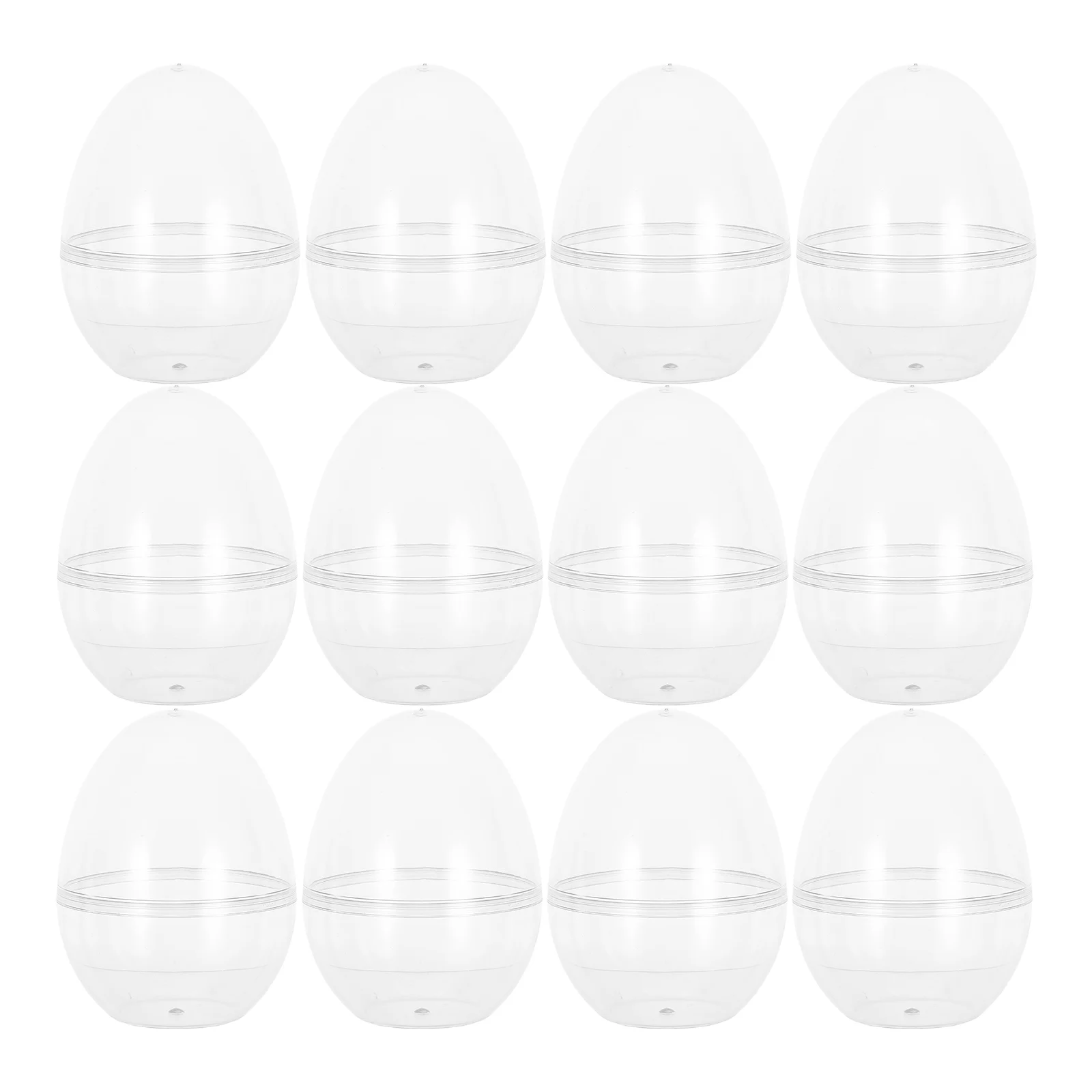 

12 Pcs Gift Easter Party Favors Eggs Shape Jumbo Clear Fillable Ornaments Plastic