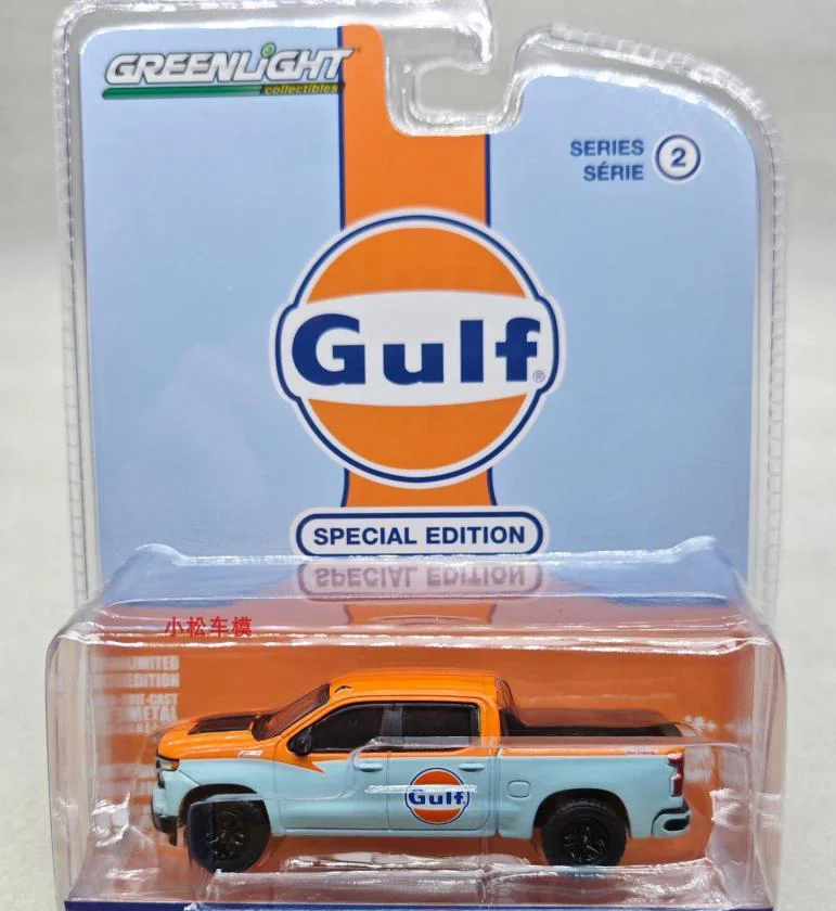 

GreenLight 1/64 2023 Silverado 1500 Z71 LT Trail gulf Collector Edition Metal Diecast Model Race Car Kids Toys Gift