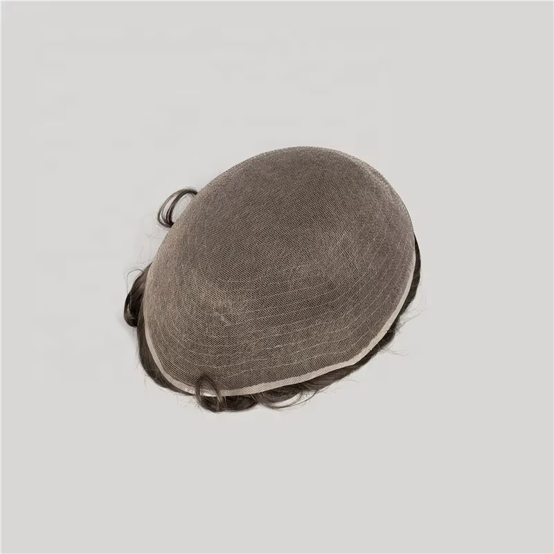 100% شعر ريمي بشري للرجال باروكة أمامية من الدانتيل قابلة للتنفس دانتيل سويسري كامل مع عقدة مبيضة نظام أمامي من الدانتيل شعر هندي