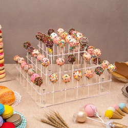 Acrylic Clear Lollipop Rack Candy Lollipop Stand DIY Wedding Party Cake Display Holder Round Square Rectangle Supermarket Store