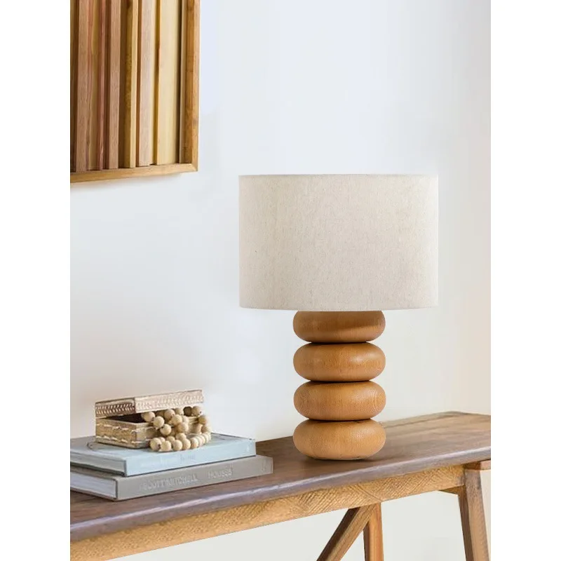 مصباح مكتبي من الخشب الصلب، مصباح ديكور بجانب السرير لغرفة النوم، مصباح أريكة لغرفة المعيشة الأمريكي القديم