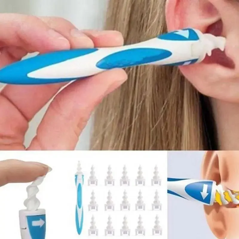 Spiral Ear Oil Remover Portable Soft Ear Oil Remover For Adults And Children Ear Wax Cleaning Tool 16 Head Ear Wax Cleaning Tool