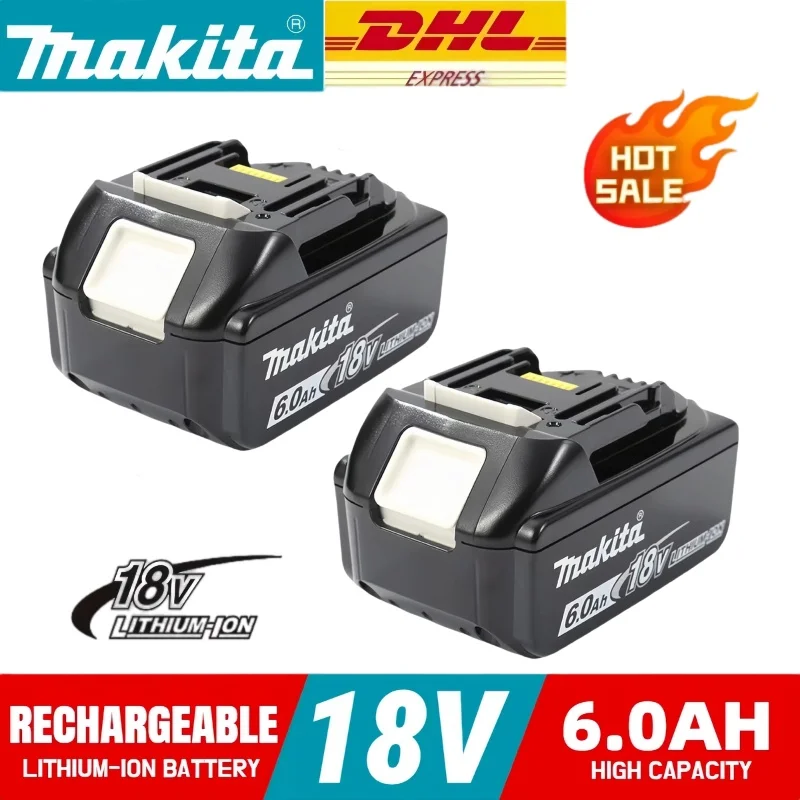 

100% Genuine Makita 18V 6.0Ah rechargeable lithium-ion tool battery for BL1860B BL1850B BL1830B LXT400 charger