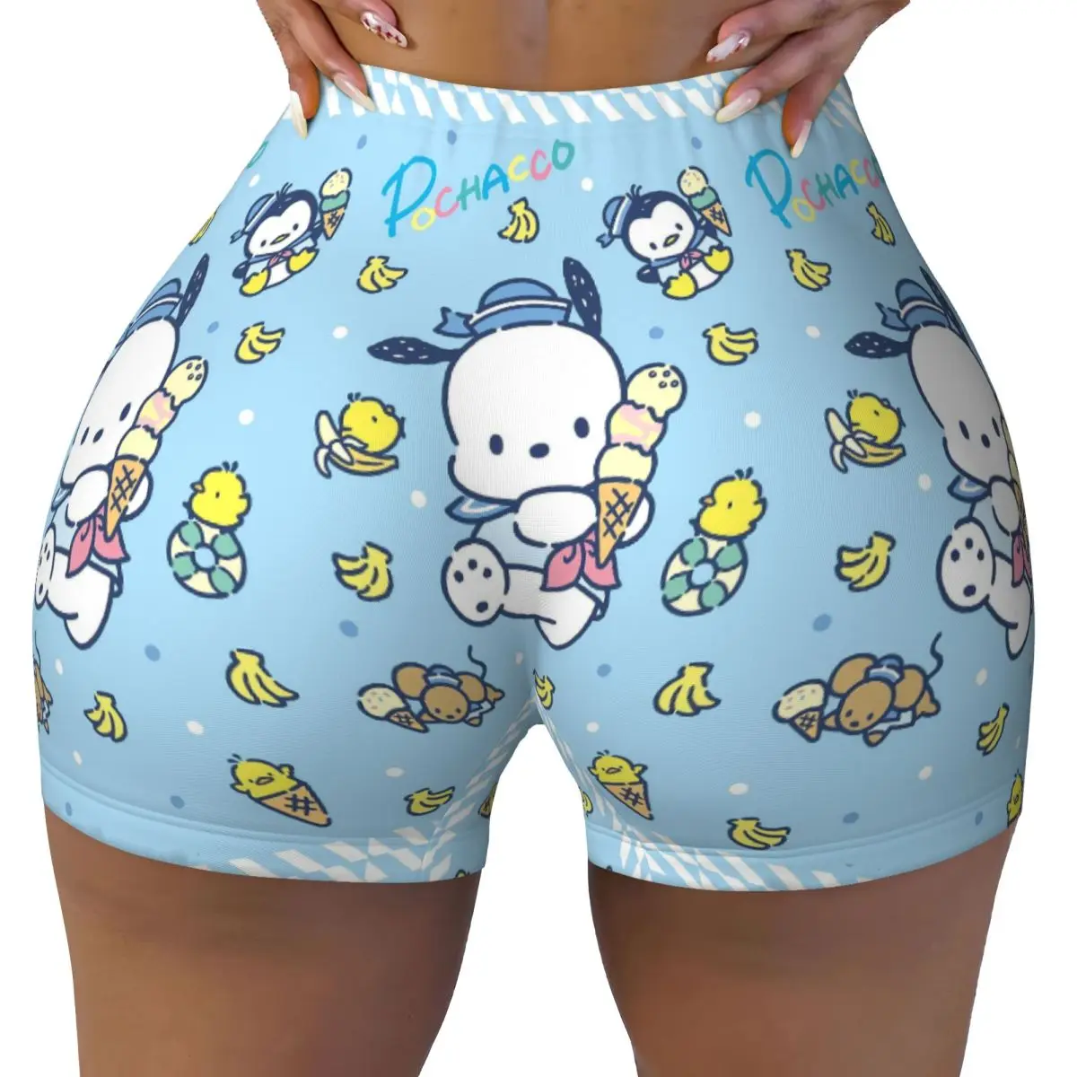 

Custom Pochacco Workout Volleyball Biker Shorts Women's Gym Yoga Shorts