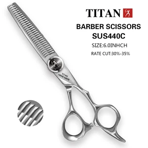 Titan Stainless Steel Hair Scisors, Hairdressing Tool, Thinning Cut Style, 6 10 Main Titan Treasure Sales - №9