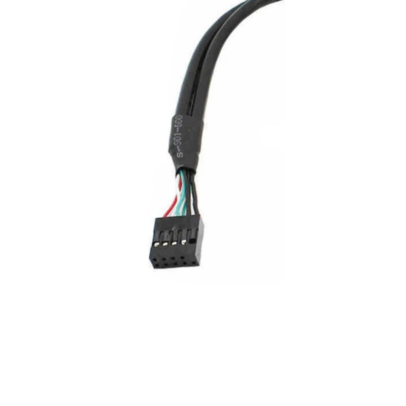 สายแปลง 9 พิน เป็น USB ขนาด 9 พิน 2.54 มม. 2.0 มม. เป็น USB2.0 A ตัวเมียคู่ พร้อมรูยึดสกรูสำหรับติดตั้งบนเมนบอร์ด