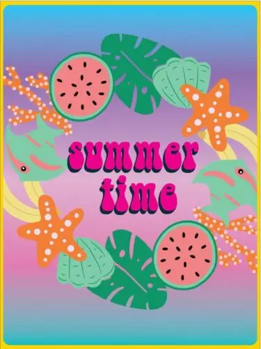 Metal plaque vintage retro style Summer Time Classic tin door sign Summer