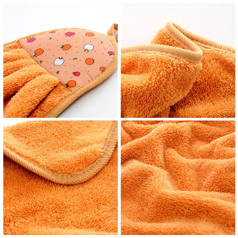 Coral Velvet Bathroom Supplies Soft Hanging Hand Towel Thickened Absorbent Cloth Dishcloths Hanging cloth Kitchen Cleaning Towel