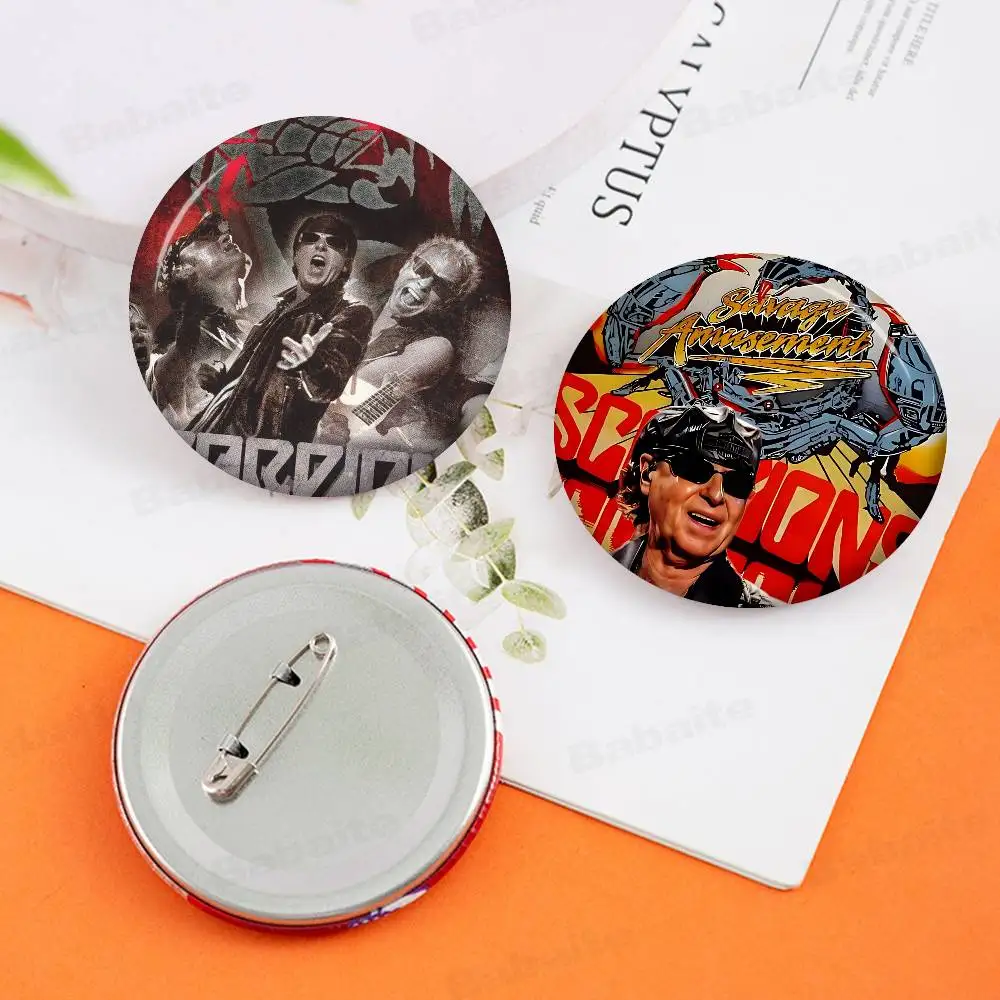 rock band S-Scorpions heavy metal style 58mm Animals Funny Brooches Badge Backpack Clothes Gift Accessory