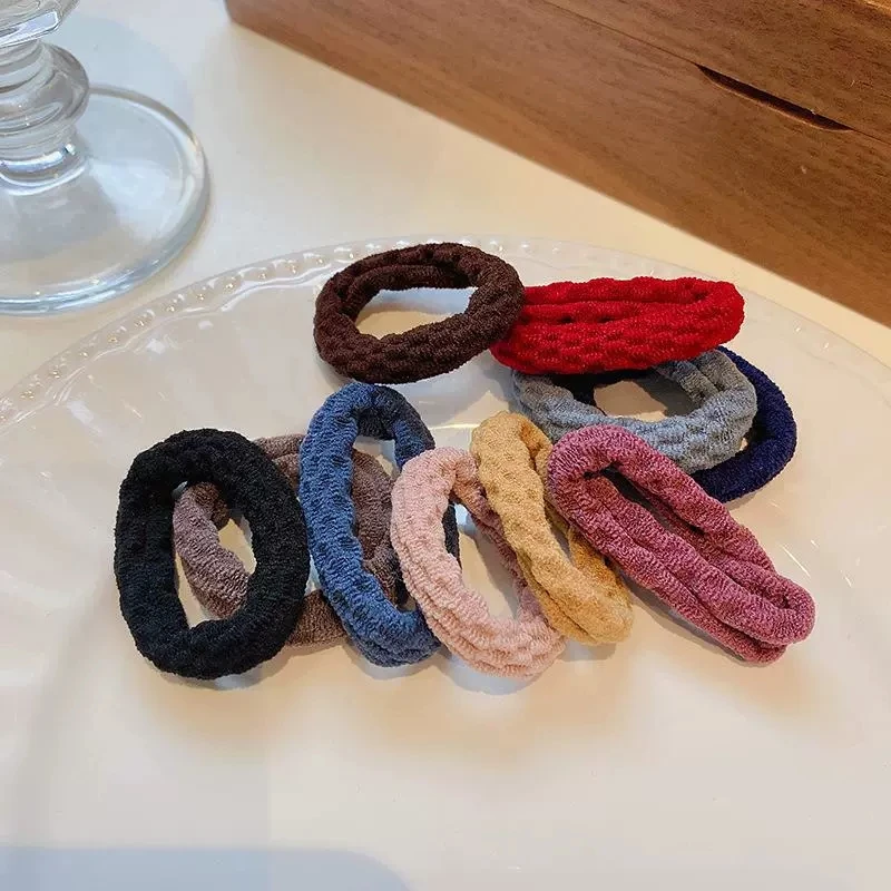 20 pack Korean version high elastic base seamless jacquard towel ring ten colors bottoming hair rubber band hair decoration rope