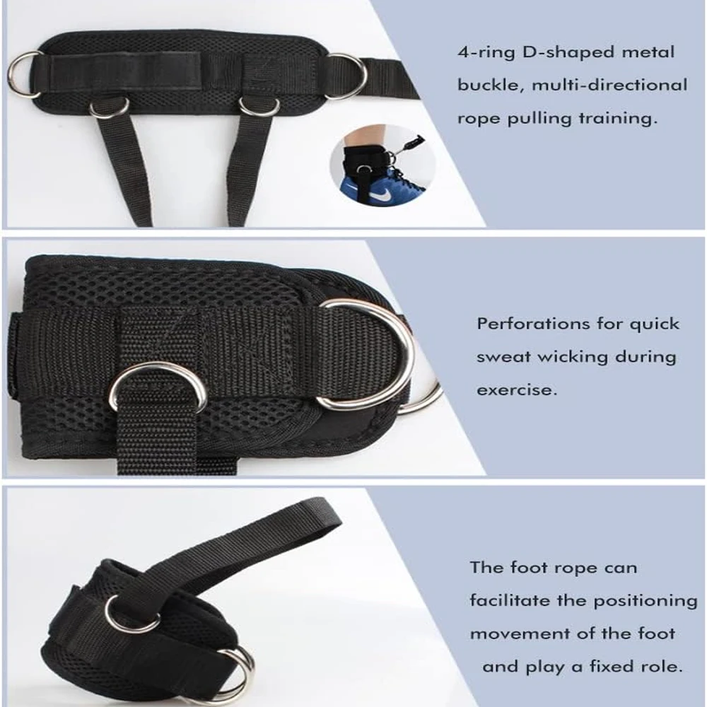 2PCS Ankle Strap for Cable Machine - Adjustable Neoprene Cuff with D-Ring for Kickback, Glute Workout, Leg Extensions Men Women
