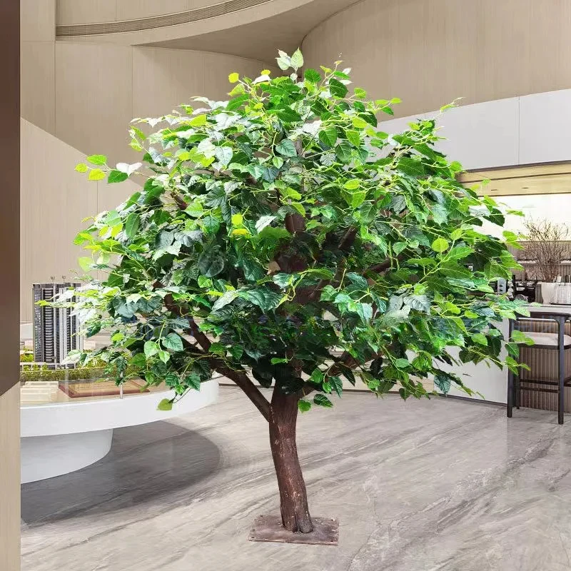 Simulation Big Tree Fake Trees Wisdom Large Plant Living Room Pachira Macrocarpa Natural Trunk Decoration