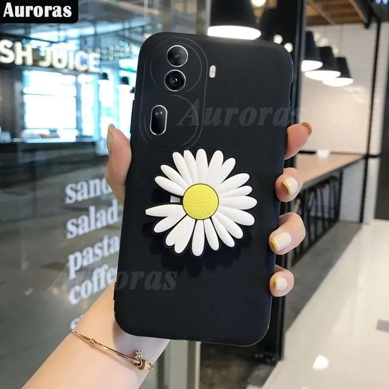 Auroras For OPPO Reno 11 Pro 5G Case Chrysanthemum Ring Ultra-Thin Matte Silicone Shell For OPPO Reno 10 Pro Back Cover