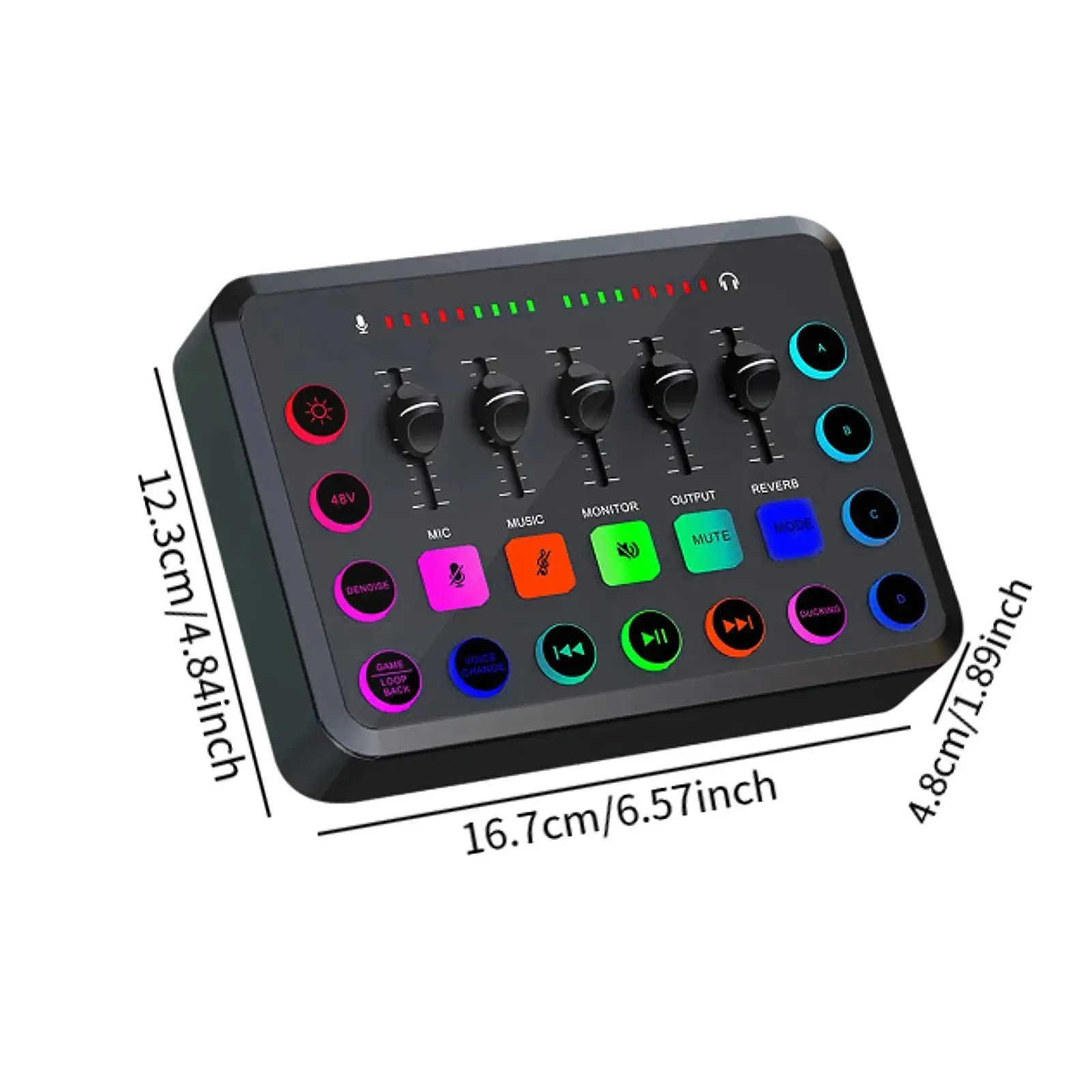 Audio Mixer Professional 5 Channel Sound Mixer for Computer Recording Phone