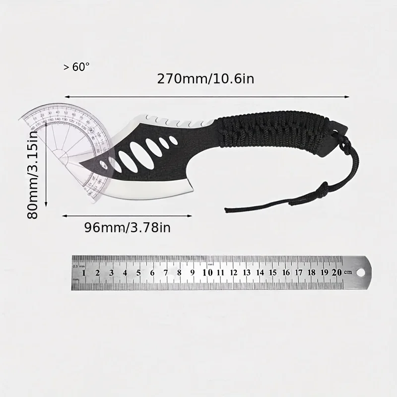 1PC Portable battle axe, outdoor jungle camping bone machete, multifunctional tool, non slip handle stainless steel blade U9195