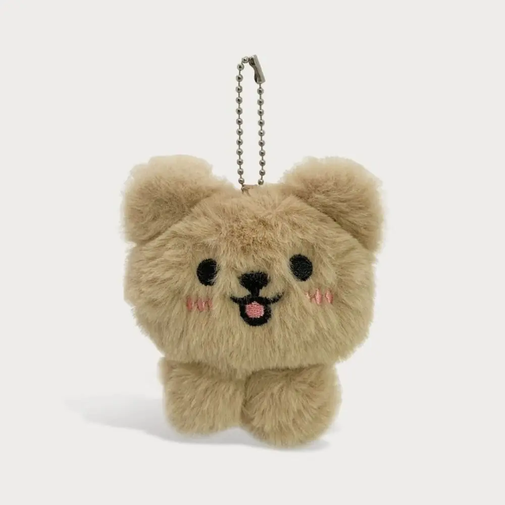 Cute Plush Bow Bear Doll Keychain Cartoon Trendy Bow Bear Bag Pendant Sweet Lovely Plush Bear Keyring Couple