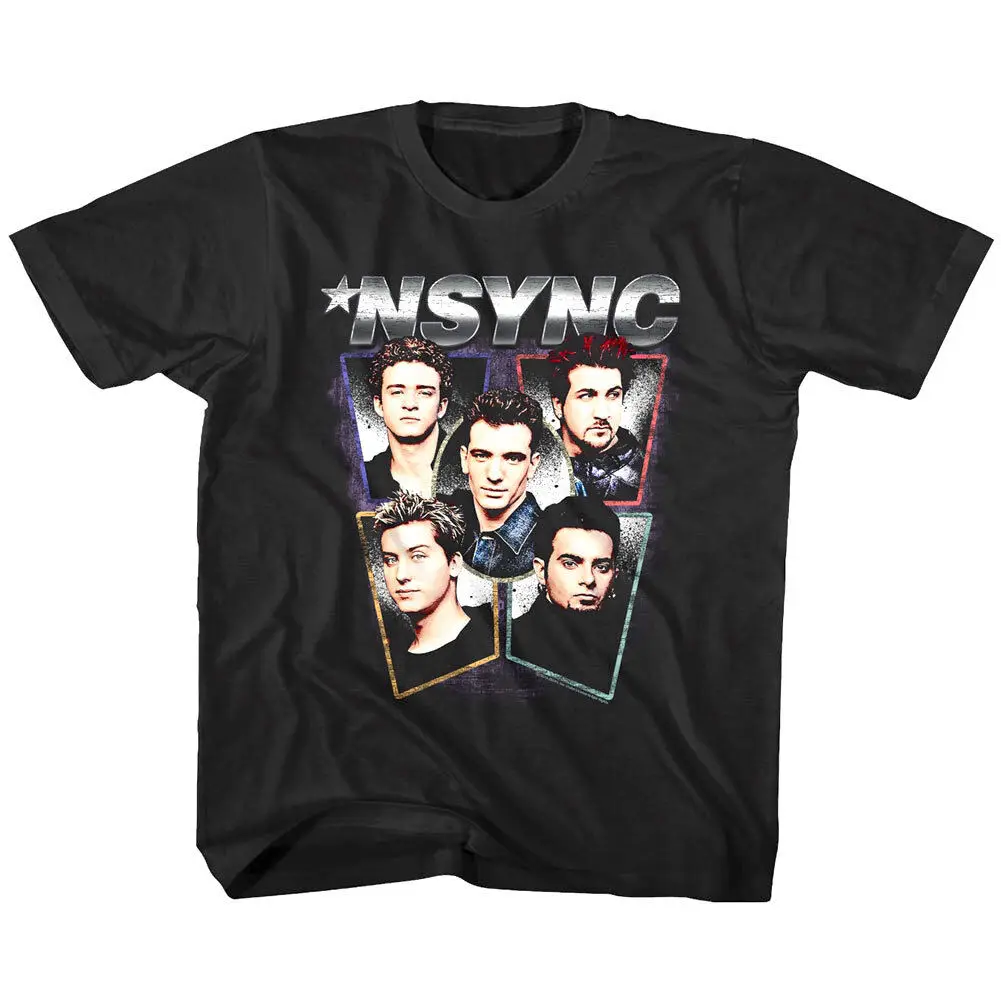 NSYNC Justin Timberlake Portrait Heads Kids T Shirt Pop Boys Girl Baby Youth Top