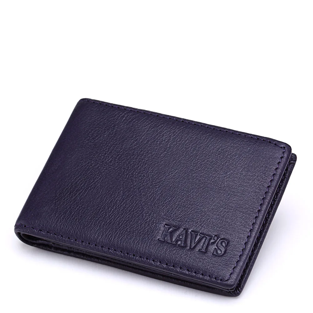 Genuine Leather Portable Slim Wallet for Men Mini Credit Card Holder Thin Small Card Organizer Purse Driver\'s License Money Bag