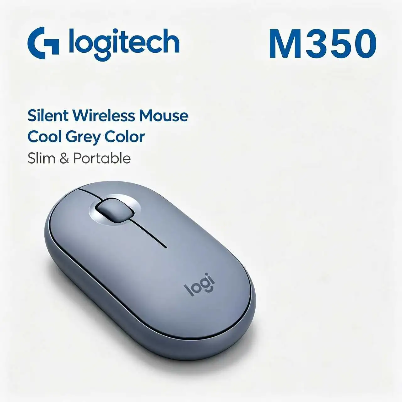 Logitech Pebble M350 Silent Wireless Mouse Low Profile Slim Design Quiet Click For Office Working