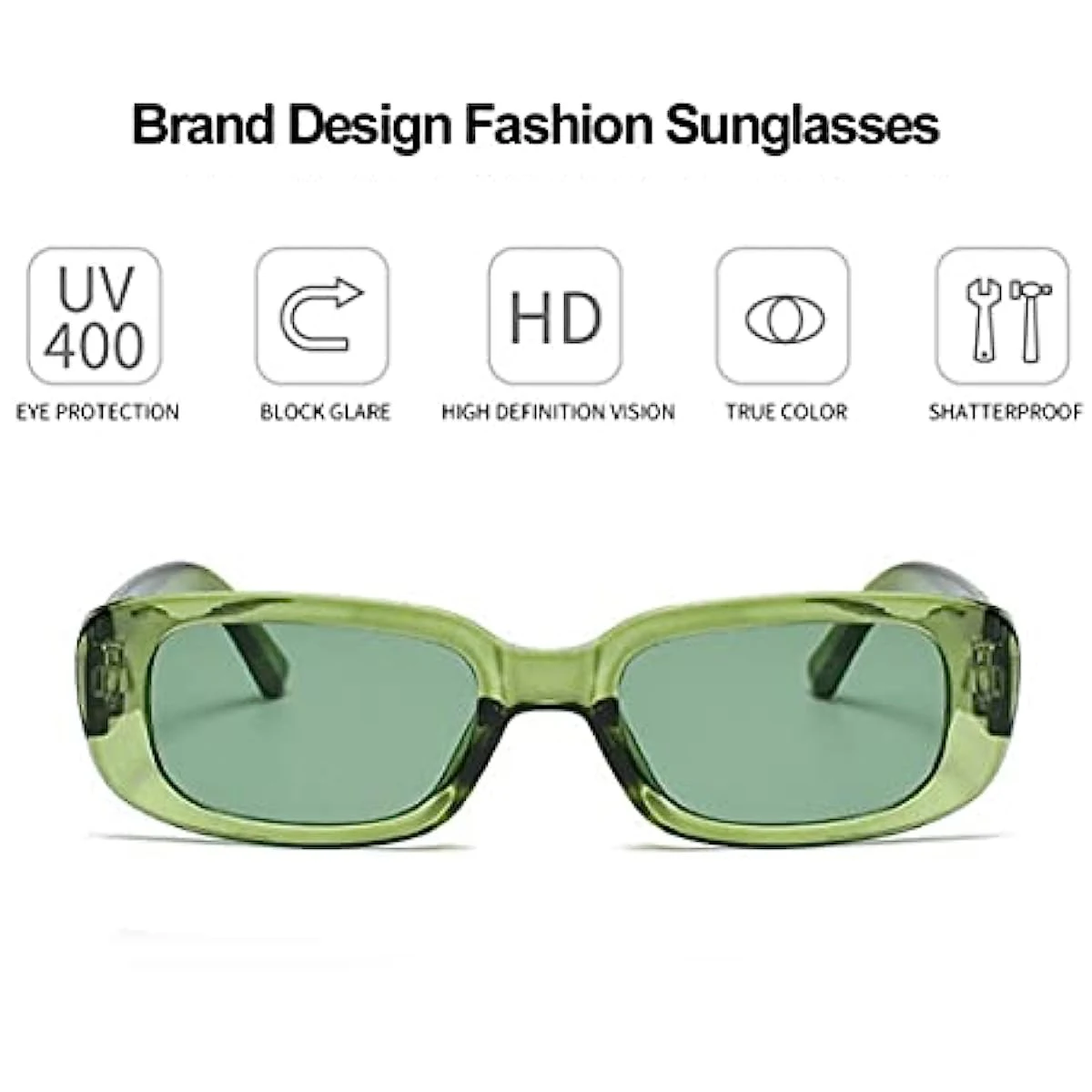 BEGREAT Rectangle Sunglasses for Women Men Trendy Retro Fashion Y2K Sun Glasses UV400 Protection Cool Square Frame Eyewear image 2